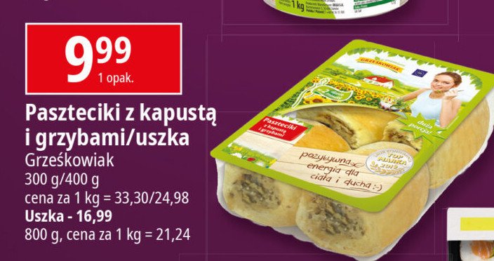 Uszka z kapustą i grzybami Grześkowiak promocja w Leclerc