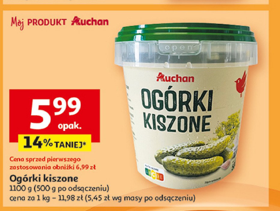 Ogórki kiszone Auchan promocja