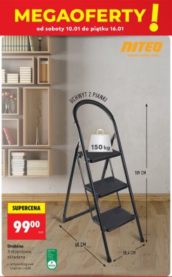Drabina 3-stopniowa składana Niteo promocja w Biedronka