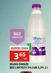 Mleko świeże bez laktozy 3.2% Auchan pewni dobrego promocja