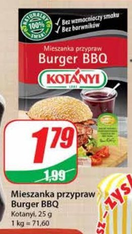 Mieszanka przypraw burger bbq Kotanyi promocje