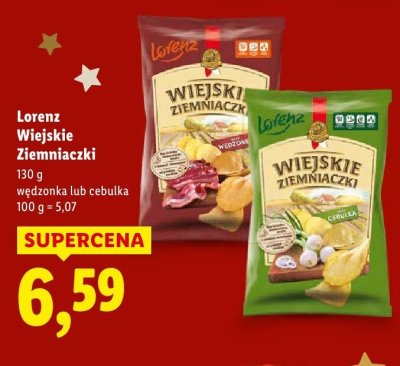 Chipsy Lorenz Wiejskie ziemniaczki wędzonka lub cebulka promocja w Lidl