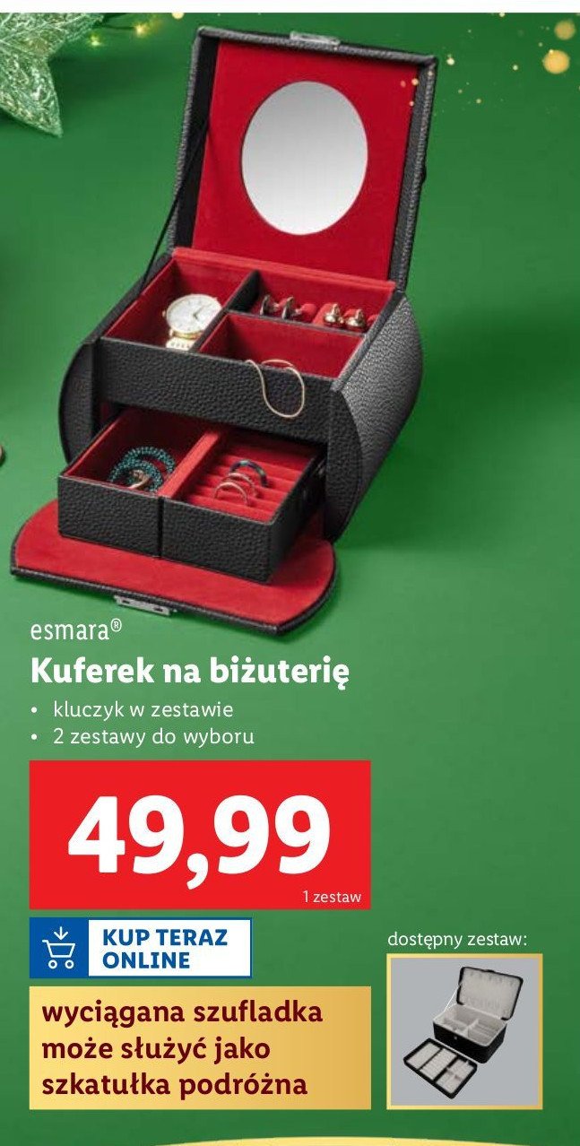 Kuferek na biżuterie Esmara promocja w Lidl