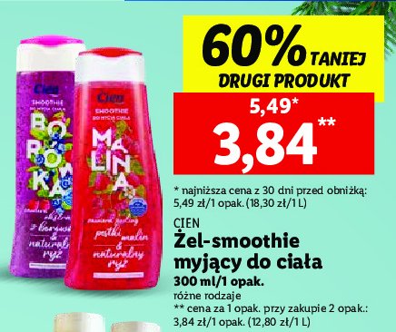 Smoothie do mycia ciała malina Cien promocja