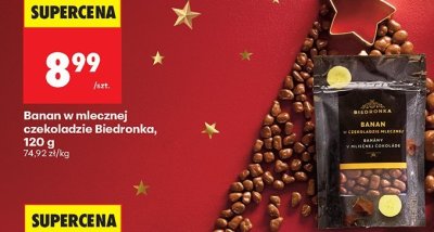 Banan w mlecznej czekoladzie 120 g promocja w Biedronka