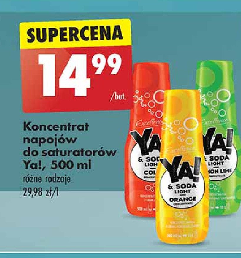 Syrop do saturatorów cola Excellence ya! promocja w Biedronka