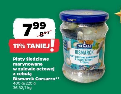 Płaty śledziowe marynowane w zalewie octowej z cebulą Bismarck promocja w Netto