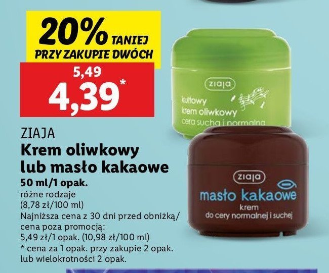 Naturalny krem oliwkowy cera sucha i normalna Ziaja oliwkowa promocja