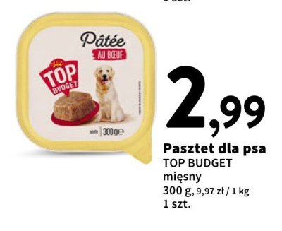 Pasztet dla psa mięsny TOP BUDGET promocja w Intermarche