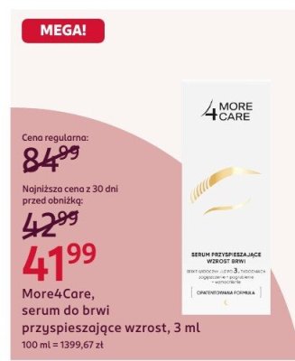 Serum do brwi przyspieszające wzrost More4Care, 3 ml promocja w Rossmann