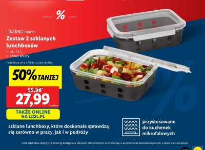Zestaw szklanych lunchboxów LIVARNO HOME promocja