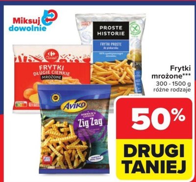Frytki mrożone różne rodzaje promocja w Carrefour