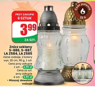 Znicz szklany LA Z585 promocja w Dino