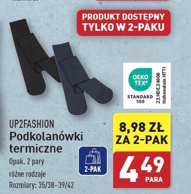 Podkolanówki damskie termiczne 90 den Up2fashion promocja w Aldi