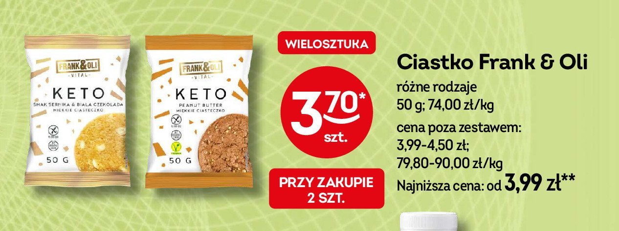 Ciasteczko keto kokos & orzechy nerkowca Frank&oli promocja