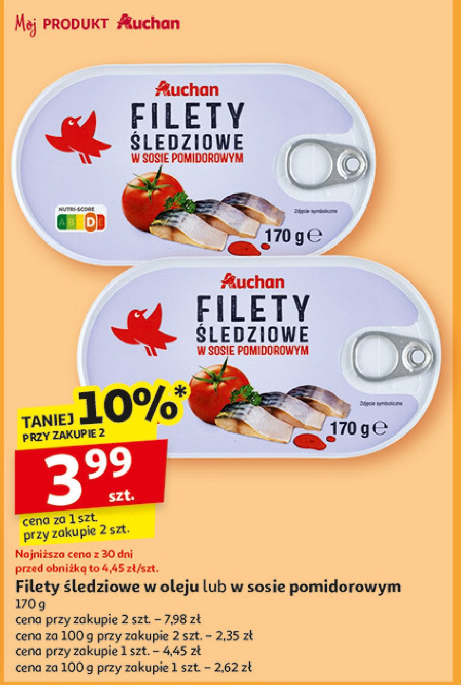 Filety śledziowe w oleju Auchan promocja