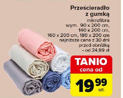 Prześcieradło bawełniane z gumką 180 x 200 cm promocja