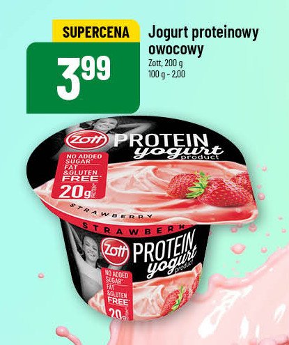 Jogurt truskawkowy Zott protein promocja w POLOmarket