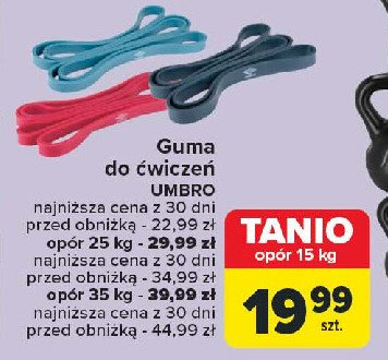 Guma do ćwiczeń opór 25 kg Umbro promocja w Carrefour Market