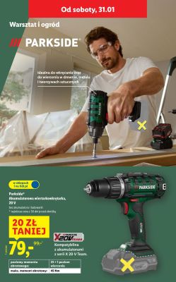 Wiertarka akumulatorowa Parkside 20V promocja w Lidl