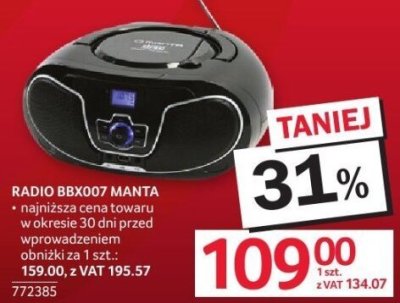 Radio MANTA BBX007 promocja w Selgros