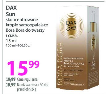 Krople samoopalające bora bora Dax sun promocja w Hebe