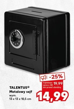 Sejf metalowy 13 x 13 x 10.5 cm Talentus promocja