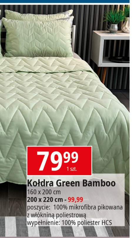 Ko艂dra green bamboo 200 x 220 cm promocja