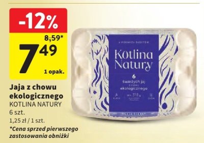 Jaja z chowu ekologicznego KOTLINA NATURY promocja w Intermarche