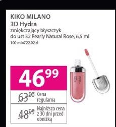 B艂yszczyk do ust 02 Kiko milano 3d hydra promocja