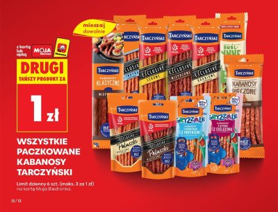 Wszystkie kabanosy paczkowane DRUGIE ZA 1 ZŁ promocja w Biedronka