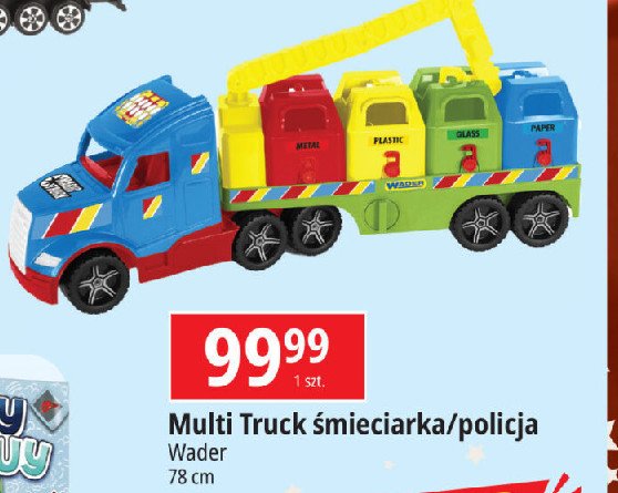 Śmieciarka multi truck 78 cm Wader promocja w Leclerc