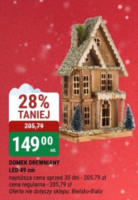 Domek drewniany LED 49 cm promocja w bi1