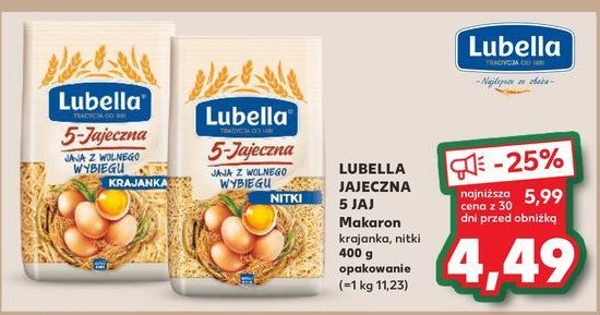 Makaron 5-jaj krajanka Lubella promocja w Kaufland