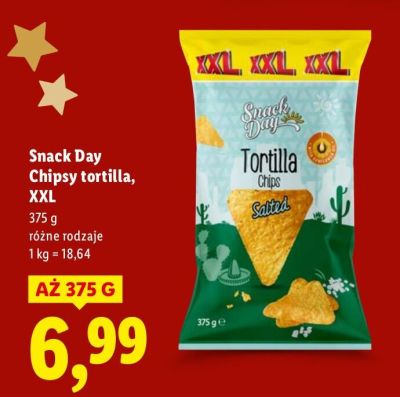 Chipsy tortilla Snack Day Chipsy tortilla, XXL różne rodzaje promocja w Lidl