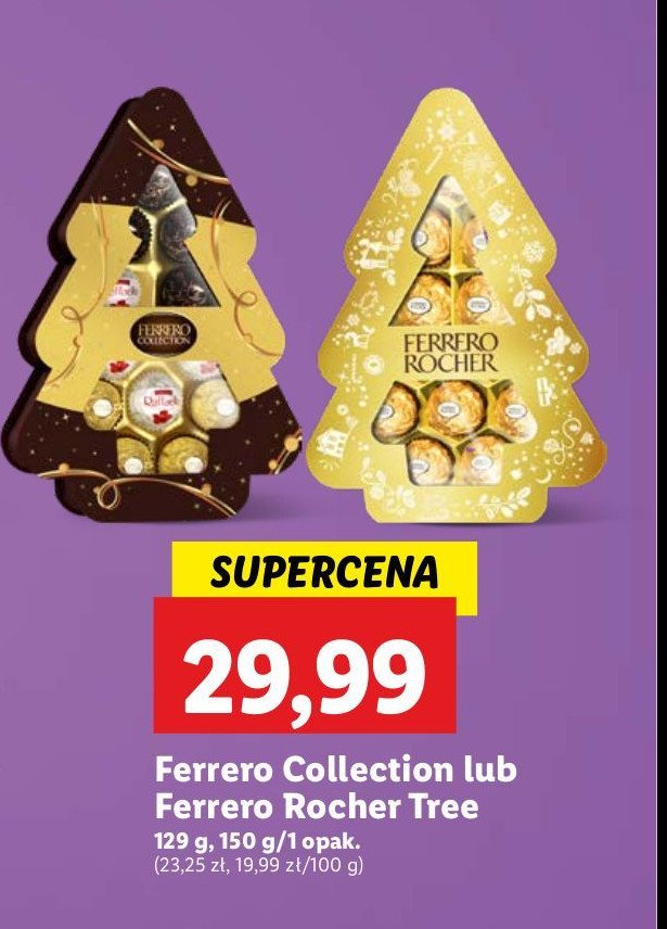 Praliny w kształcie choinki Ferrero rocher promocja