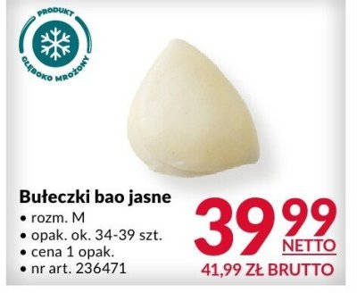 Bułeczki bao jasne rozmiar M promocja w Makro