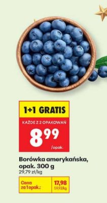 Borówka amerykańska, opak. 300 g promocja w Biedronka