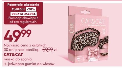 Zestaw kosmetyków CAT&CAT maska do spania + jedwabna gumka do włosów promocja w Super-Pharm