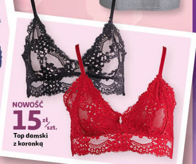 Top damski z koronk膮 czerwony promocja