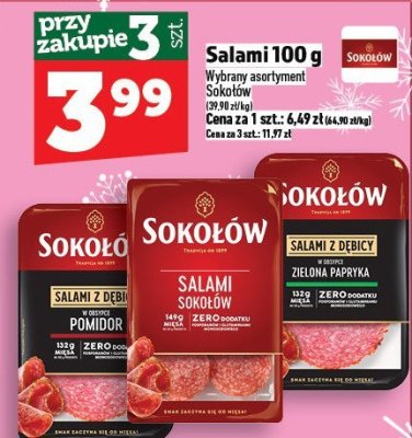 Salami Sokołów - wybrane sortyment promocja w TOPAZ