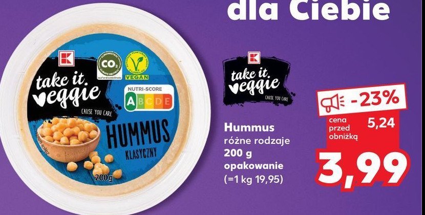 Hummus klasyczny K-classic takie it veggie promocja