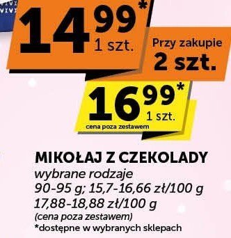 Mikołaj z czekolady wybrane rodzaje promocja w Euro Sklep
