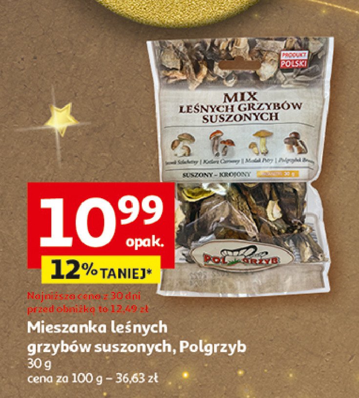 Mix leśnych grzybów suszonych Polgrzyb promocja w Auchan