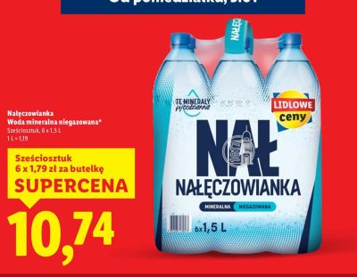 Woda mineralna niegazowana 6 x 1,5 l promocja w Lidl