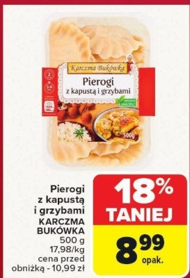 Pierogi z kapustą i grzybami Karczma Bukówka promocja w Carrefour Market