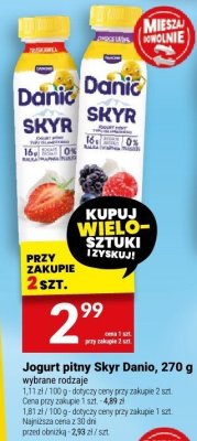 Jogurt płytny Skyr Danio, 270 g promocja w Twój Market
