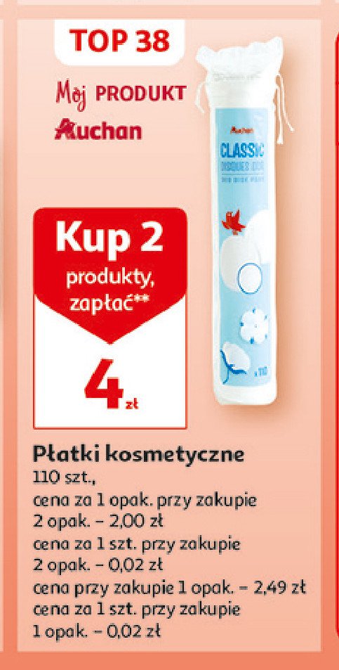 Płatki kosmetyczne Auchan promocja
