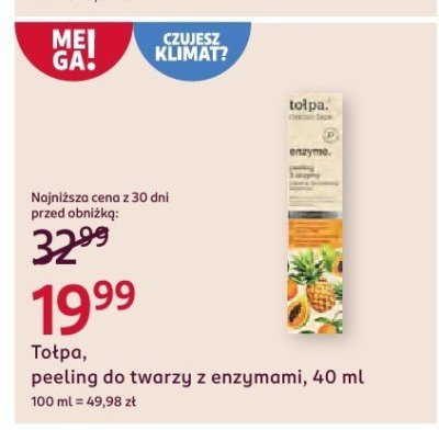 Peeling do twarzy Tołpa, z enzymami, 40 ml promocja w Rossmann