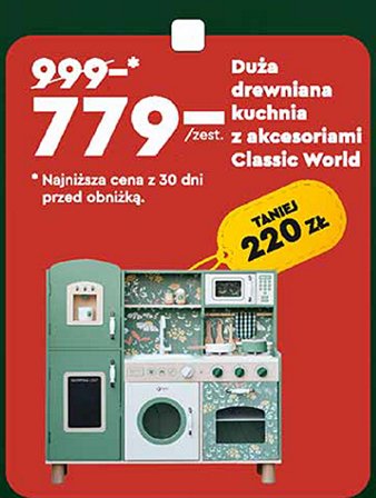 Drewniana kuchnia dla dzieci z akcesoriami promocja